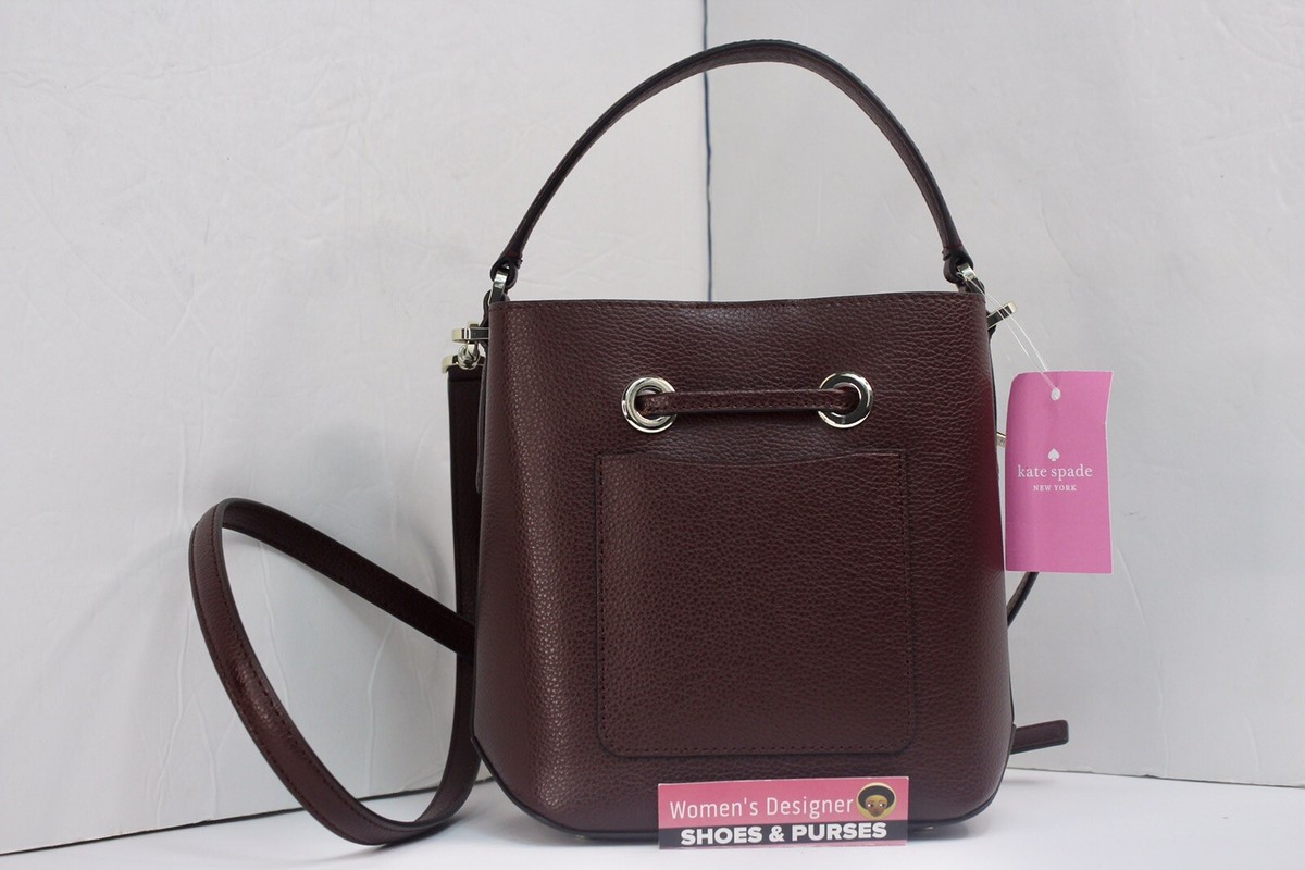 kate spade small eva leather bucket crossbody bag cherrywood  display picture 1