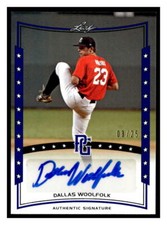2014 Leaf Perfect Game #A-DW1 Dallas Woolfolk Autographs Blue #/25
