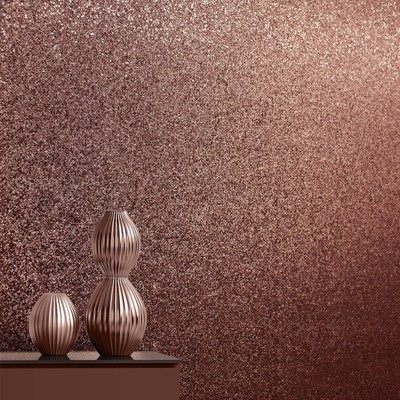 Oriah Real paillettes Muriva Papier Peint Sparkle 401012 Or Rose 0.53 m x 6 m rouleau