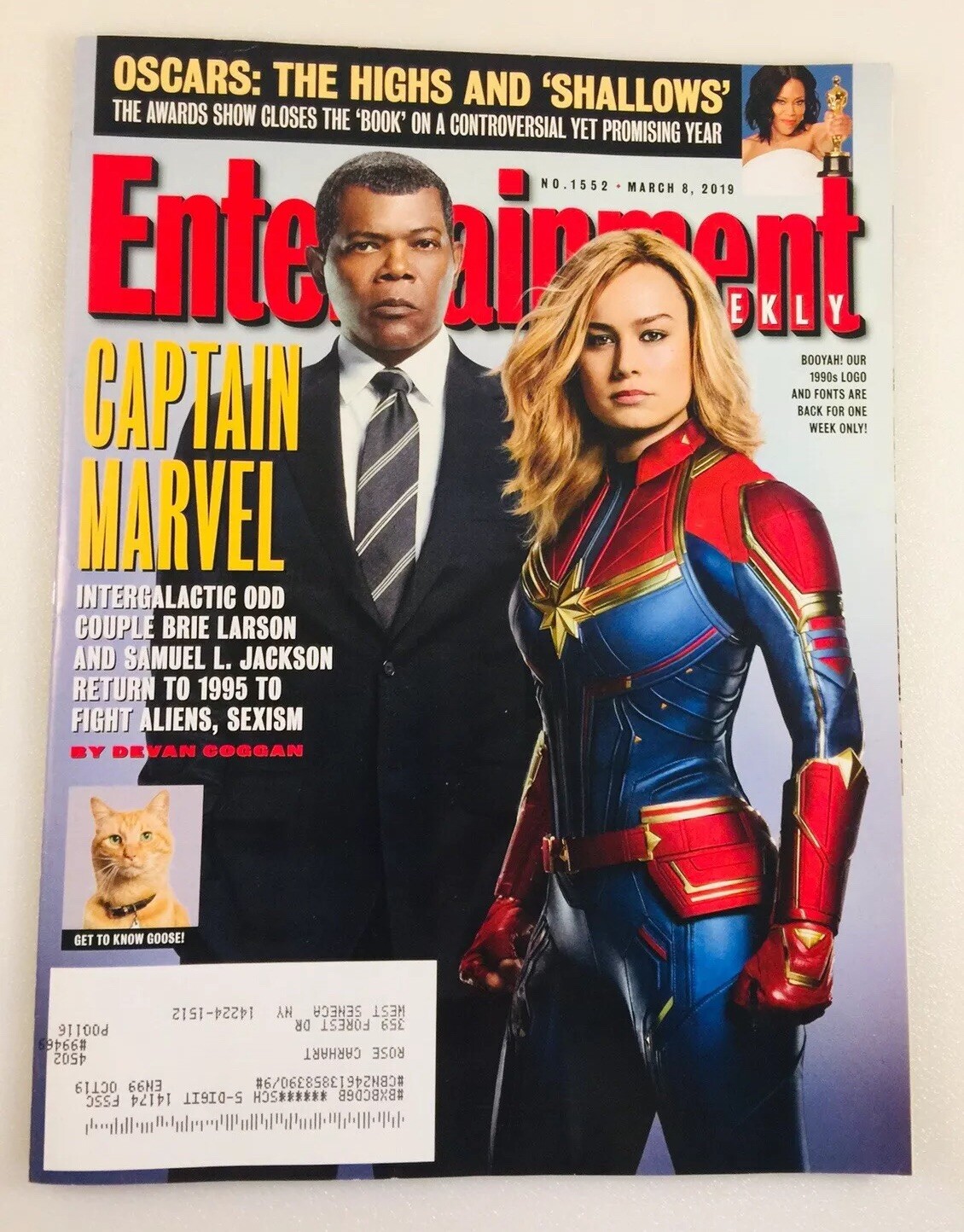 Captain Marvel Brie Larson Samuel L Jackson Entertainment Weekly March 2019