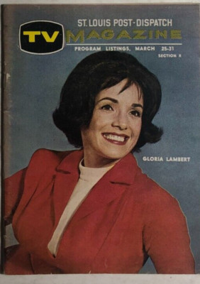 TV MAGAZINE St. Louis (MO) Post-Dispatch March 25, 1962 Gloria Lambert