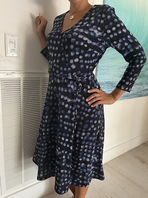 h&m wrap dress blue Sz S Dots Pattern Women's Dress Shoes | MESHKI Takes Texas Gently flared skirt Shoe size:M10.5/W12