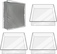 4 Pcs Plastic Sofa Seat Cushion Covers Clear PVC Waterproof Sofa Couch Covers So