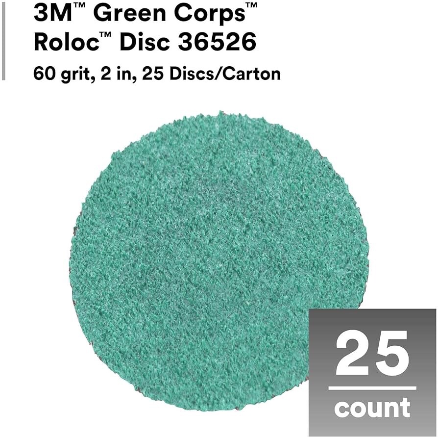3M 36526 Green Corps Roloc Abrasive Disc (60 Grit, 2