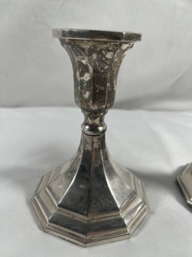 Pair of Sheffield Silver Co. Silverplate Candlestick Holders Italy #11 - Picture 1 of 8