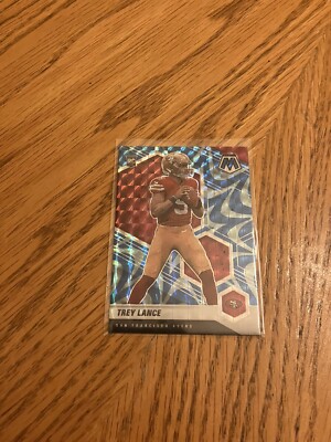 2021 Panini Mosiac Reactive Blue Prizm, Trey Lance Rookie Card #303 SF 49ers