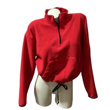 Victoria's Secret PINK Pullover with Zip Sweatshirt Activewear Top RED Small