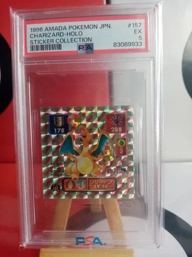 Charizard #157 - Holo - PSA 5 - Amada Japanese Pokemon Sticker Collection 1996