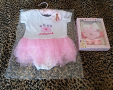Newborn Princess Baby Girl Dress Crown Tulle Tutu Dress Set Size 12-18M.