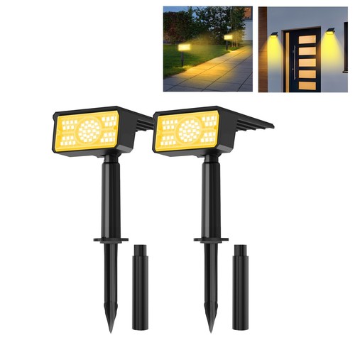 2er Warmweiß LED Solarstrahler Solarleuchte Solarlampe Gartenstrahler Spot Light - Bild 29 von 48