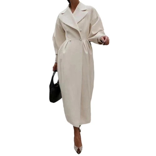 Mujeres Cárdigan de Lana Chaqueta Damas Fiesta Larga Maxi Manga Trench Coat - Imagen 49 de 49