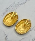 Vintage Matte Gold Tone Clip On Earrings Black Crystal Pave — photo 4