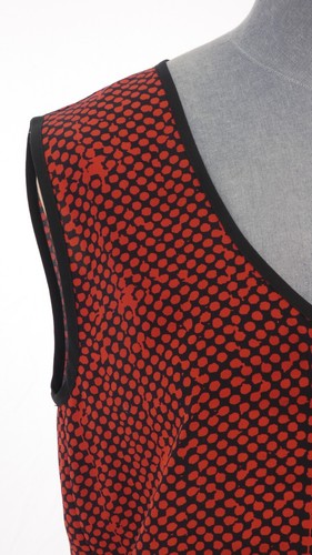 Nicole Farhi Vest Top Tank Silk Black Red Printed Polka Dot Abstract Size UK 8 - Picture 7 of 12