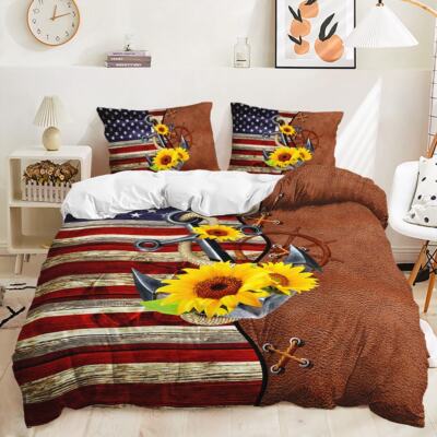 Sky Sunflower Gap 3D Printing Duvet Quilt Doona Covers Pillow Case Bedding Sets