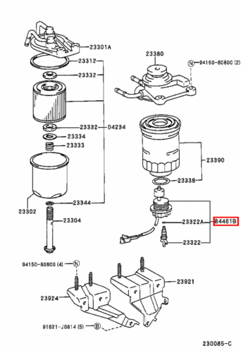 Genuine Toyota LandCruiser 80 100 Series HDJ HZJ Fuel Filter Water Sensor Switch - Picture 4 of 9