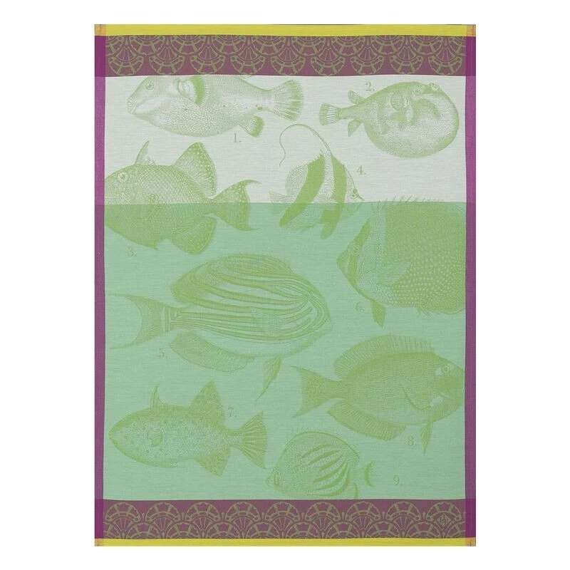 LE JACQUARD FRANÇAIS Le Jacquard Francais Moorea Green Fish Pattern Cotton Tea Kitchen Towel