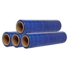 Fast Wrap Stretch Film 4 Rolls 18"x1500FT 80GA Blue Self-Adhering for Warehouse