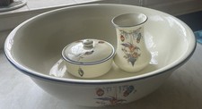 Vintage Falcon Ware 1920’s Large Bowl, Trinket Pot With Lid And Vase