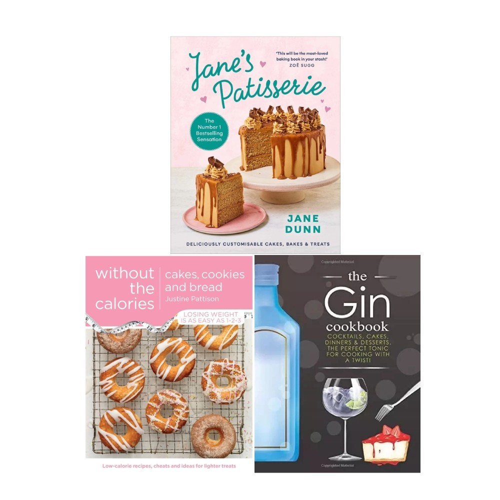 Jane’s Patisserie, Cakes Cookies Bread Calories, Gin Cookbook 3 Books Set - Image 2