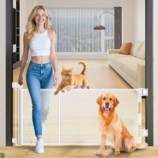 23.6" H Short Dog Gate Puppy Gate Pet Fence to Step Over,Retractable Mesh Dog...