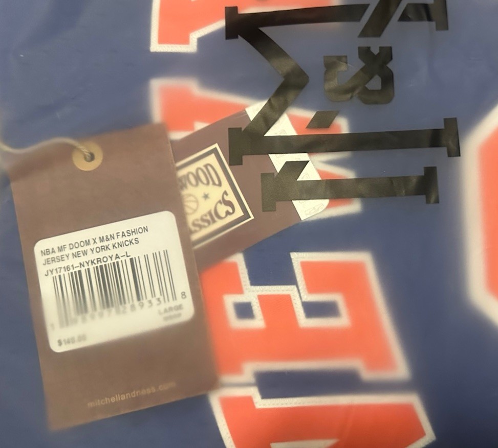 MF DOOM Limited Edition New York Knicks NBA Mitchell & Ness Jersey Size LARGE