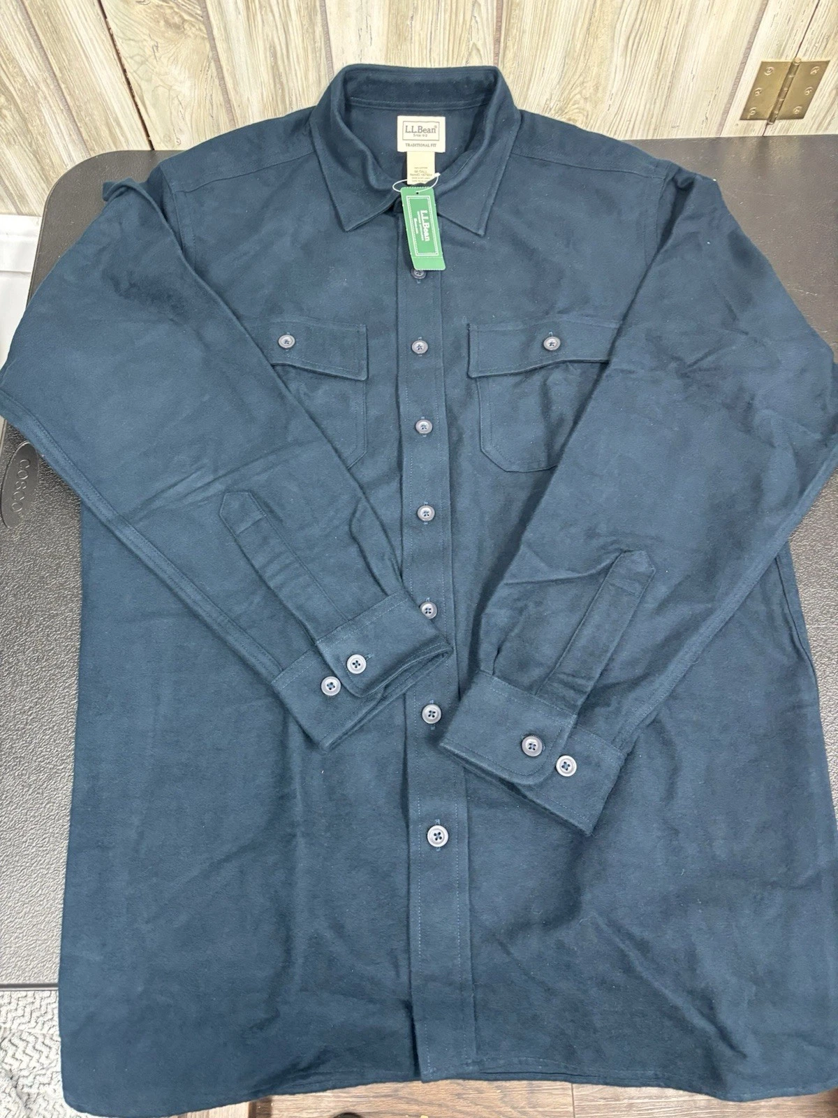 LL Bean Chamois Shirt Men's M Tall Navy Heavy Flannel 100% Cotton 187924
Opens in a new window or ta