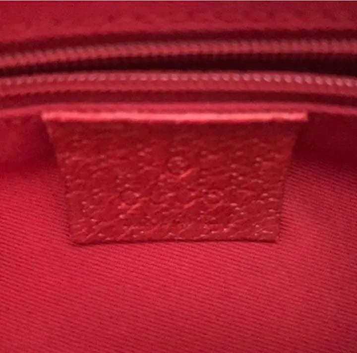 GUCCI GG Print Red Leather Tote Bag Authentic Vintage thumbnail 8