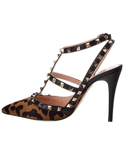 Valentino Rockstud Caged 100 Haircalf & Leather Pump Women's - Picture 2 of 7