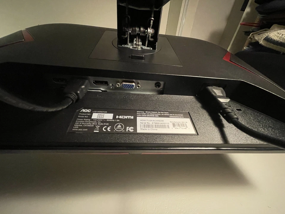 AOC 24G2 24in. Gaming Monitor - Black 50/60 Hz - Image 3 of 4