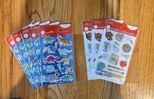 Lot of 8 American Greetings Puffy School  Dinosaurs Sticker Packs NIP