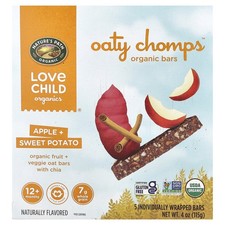 Nature's Path, Oaty Chomps  Organic Bars, 12 Months, Apple  Sweet Potato, 5