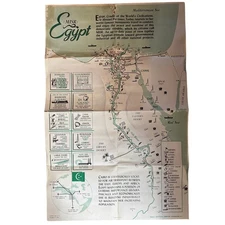 EGYPT Map Guide 1950's Egyptian Embassy Washington DC