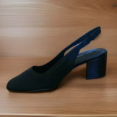 NEW French Connection Ghana Knit Pump Black Slingback Heel Women's Size 7 NWOB