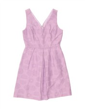 J. CREW Womens Sleeveless A-Line Dress US 4 Small Purple Geometric Cotton DD69