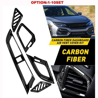 For Honda 10th Civic 2016-20 Carbon Fiber Inner Dashboard Air Vent Outlet Cover