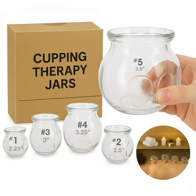 #ad NEW Chinese Fire Cupping Glass Jars Massage Acupuncture Vacuum Pressure Cups $19.95