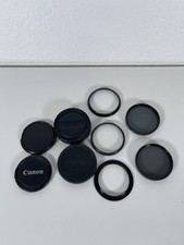 Miscellaneous Camera Lens Caps Filters Various Sizes Assortment Bundle