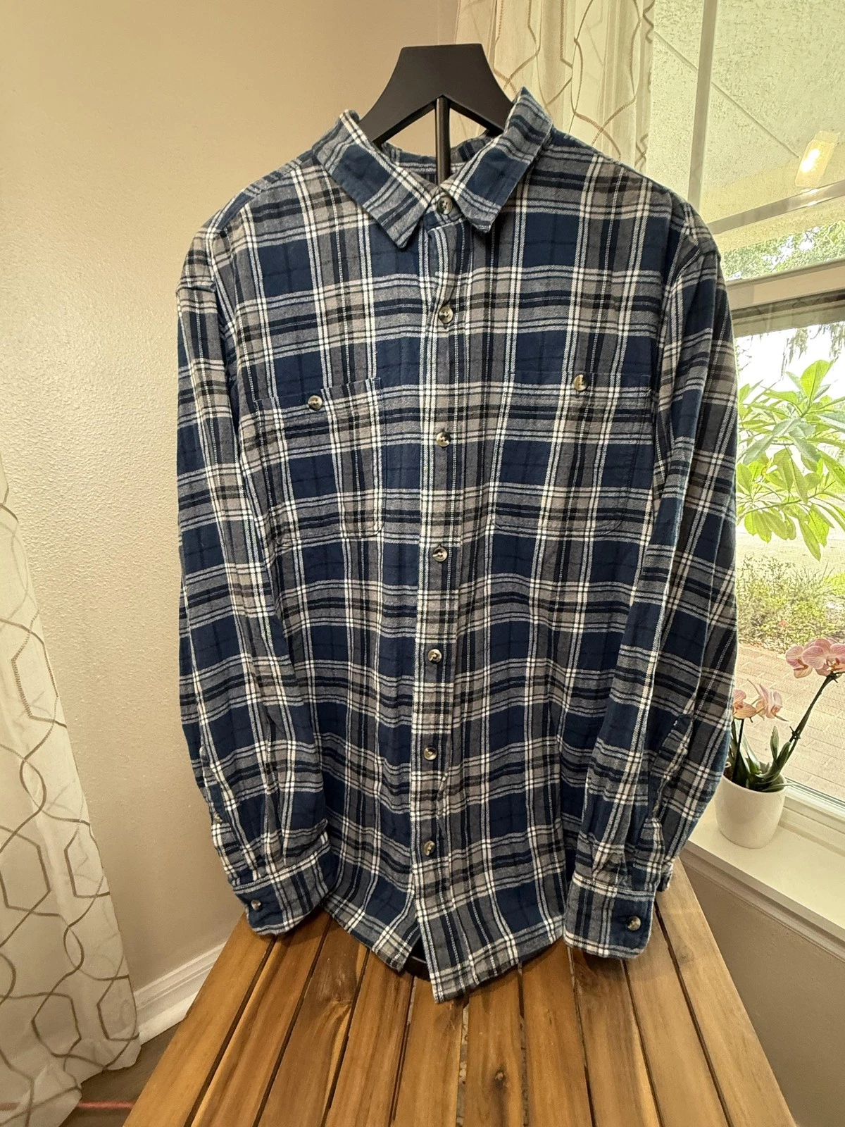 Red Head Soft Flannel Shirt XL Button Up Plaid Outdoor Casual Country Workwear