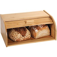 Brotkasten Brotbox BrotbehäLter Bambus 40 X 27 X 16,9 Cm Bewegliche Rollklappe