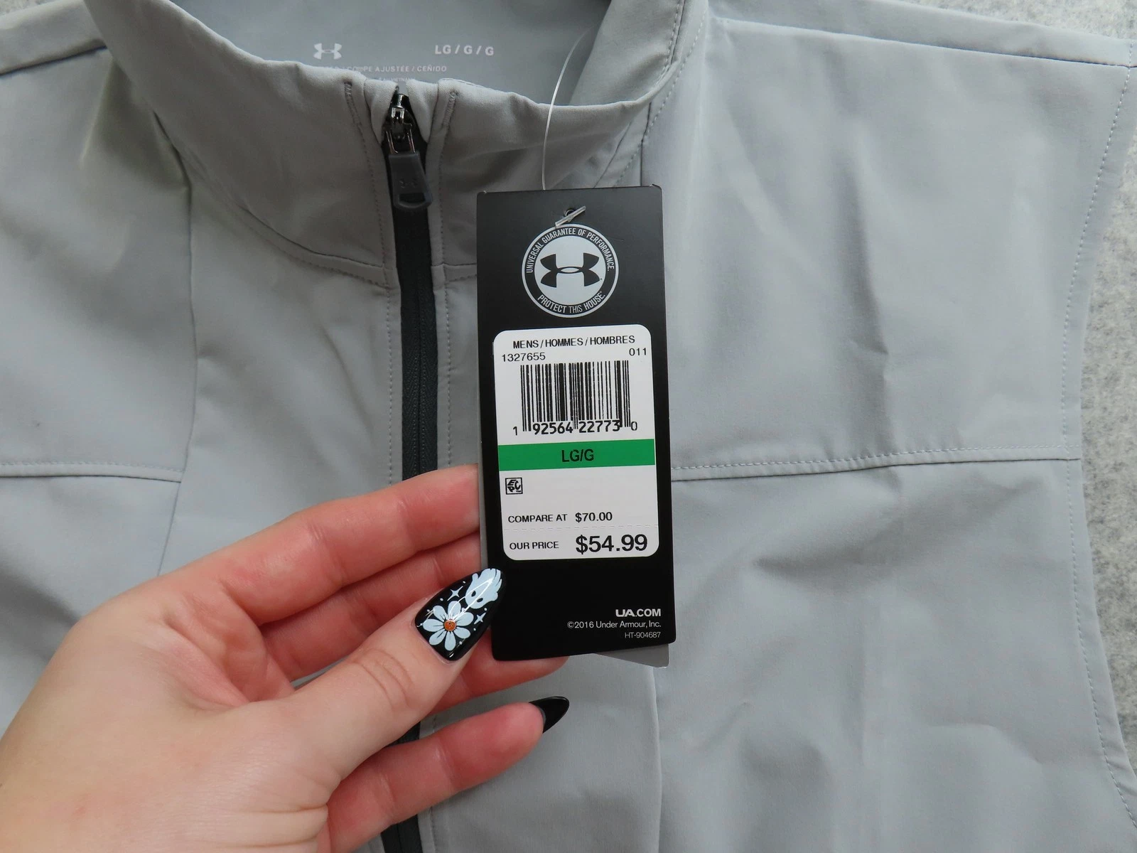 Under Armour Vest Mens Large Gray Softshell Full Zip Collared Outdoor 1327655 - product detail image 6