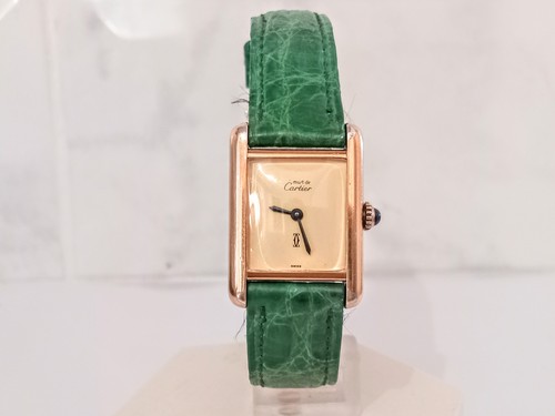 1970s MECHANICAL LADIES VERMIEL CARTIER TANK EXCELLENT WITH CARTIER STRAP - Picture 4 of 16