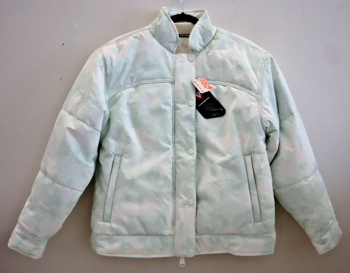 Free People Movement Women Sz S Mist Green Bunny Slope Puffer Ski Jacket $328