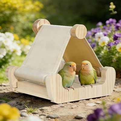 Holzkäfig Vogelbett Premium mit Schublade Tablett für Wellensittiche
