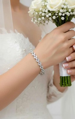 18.00 Ctw Marquise Cut Real Moissanite Tennis Bracelet 14K White Gold Plated