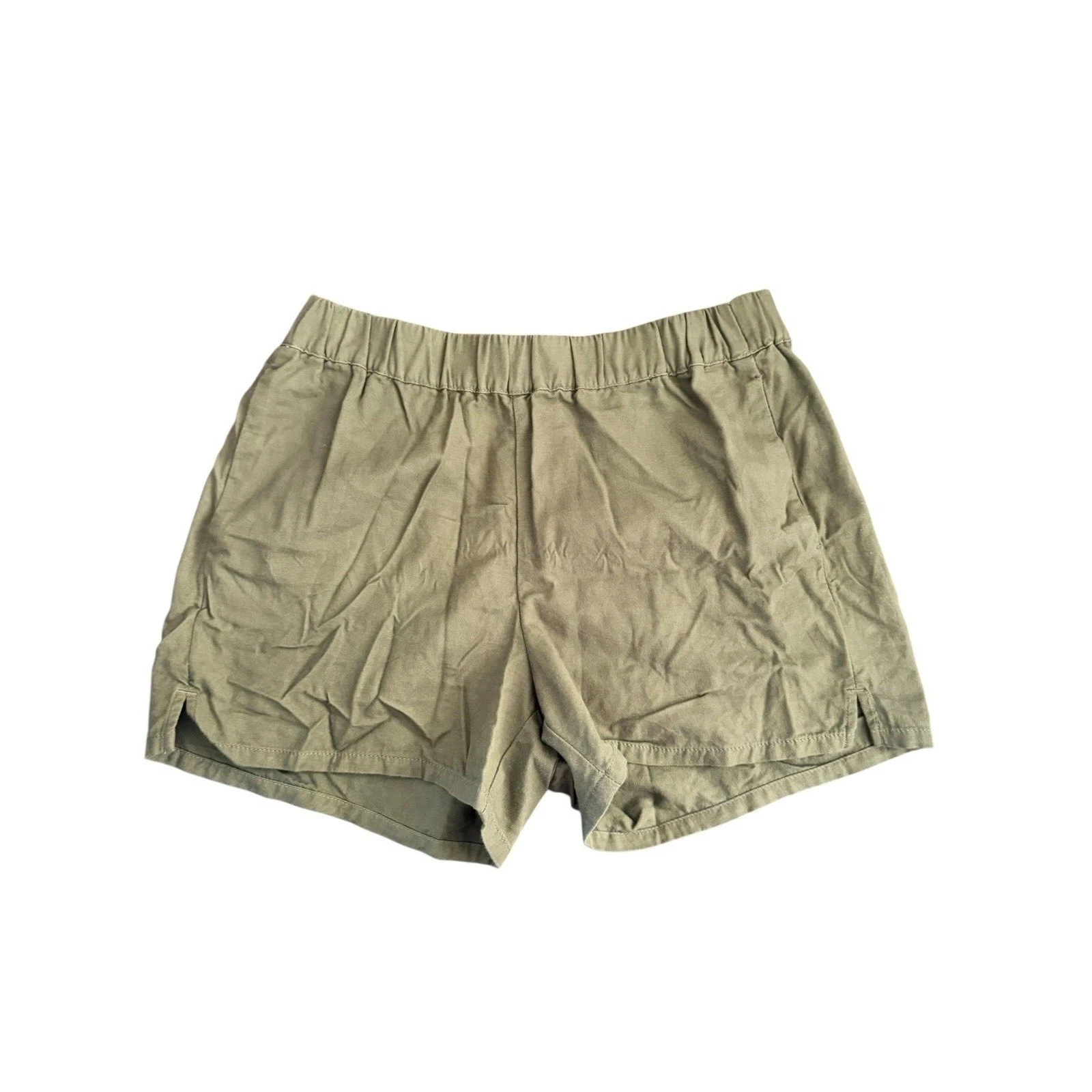 Madewell Women's Green Pull-On Shorts Size Small S | Casual Linen Blend