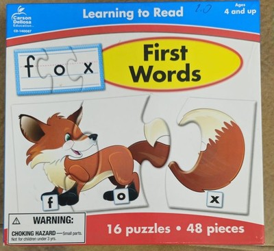 Carson Dellosa Learning to Read First Words Puzzle Set 16 Puzzles Age 4+