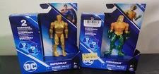 DC Heroes Spin Master Gold Superman and Spin Master Aquaman NIB