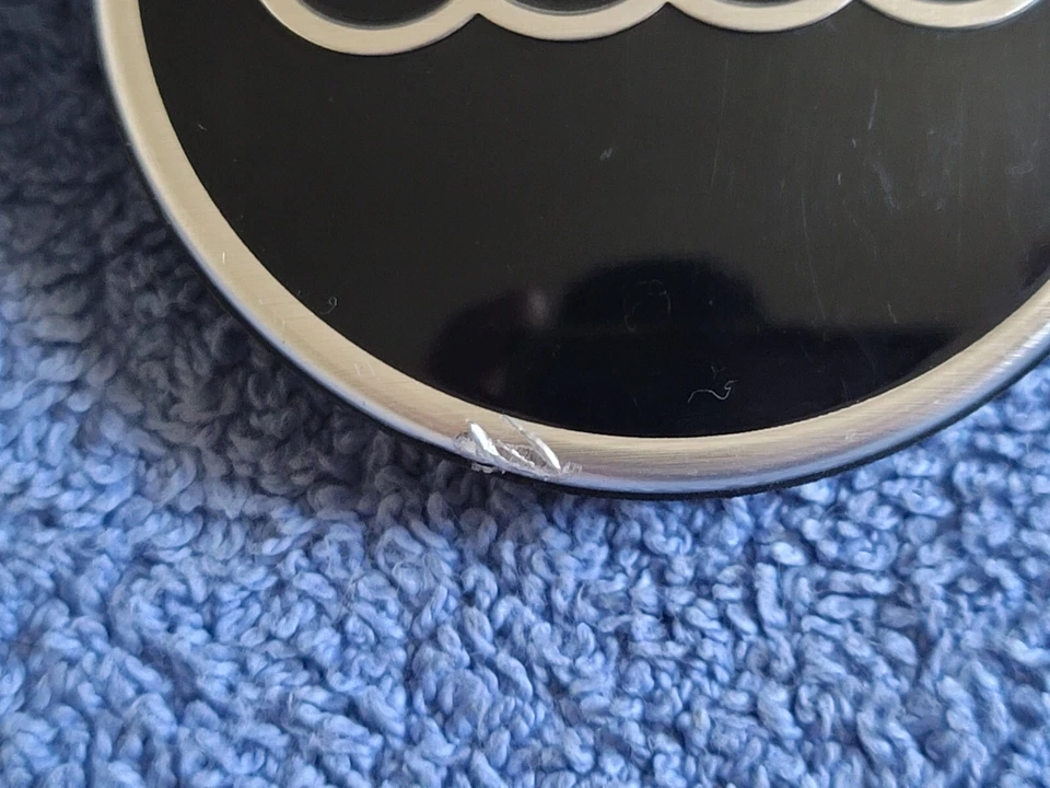 Set of 4 Genuine OEM 2018-2025 Audi center caps 61mm GLOSS BLACK P/N 81A601170 - Image 2 of 4