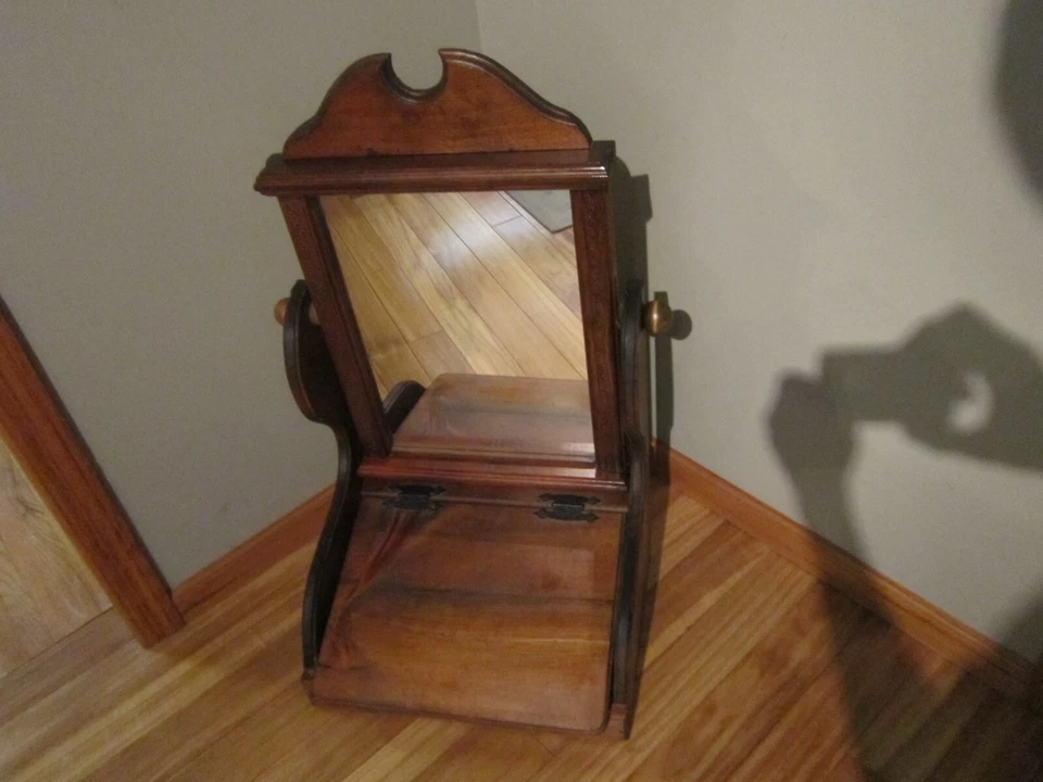 Антикварный дубовый наклонный верхний письменный стол с поворотным зеркалом - Изображение 2 из 4