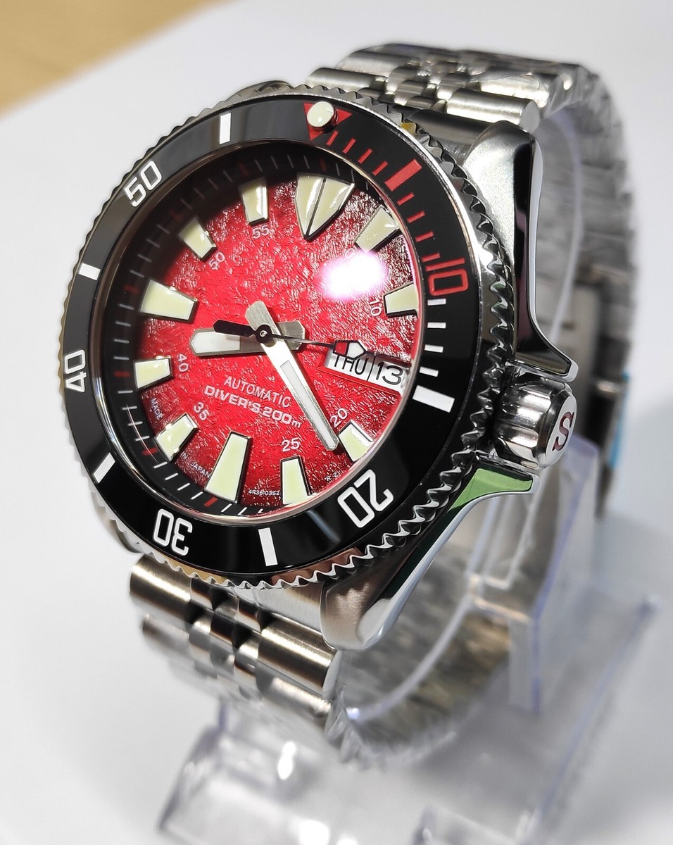 1円〜 SEIKO MOD 40mm 赤サブ カスタム セイコー NH35 サブマリーナ